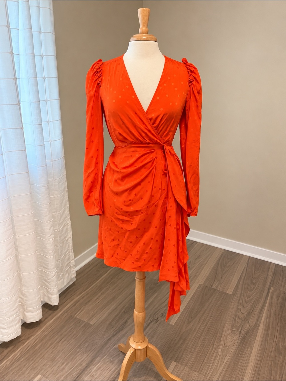 Essentiel Antwerp Viesbeth Orange Silk Wrap Dress – US Size 2